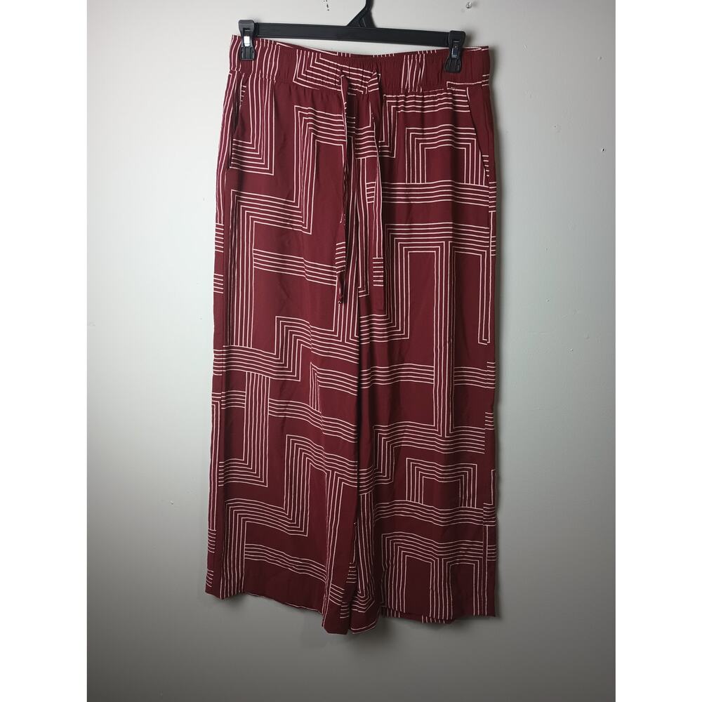Haver & Blair High Rise Flared‎ Geometric Pants Red White Medium Pull on Pants